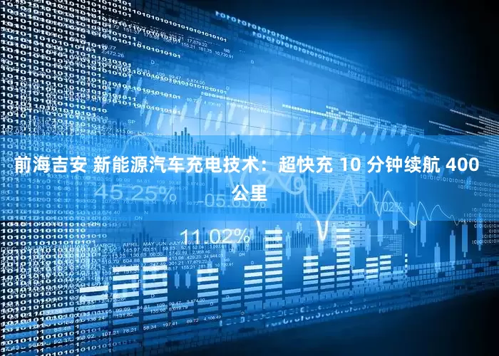 前海吉安 新能源汽车充电技术：超快充 10 分钟续航 400 公里